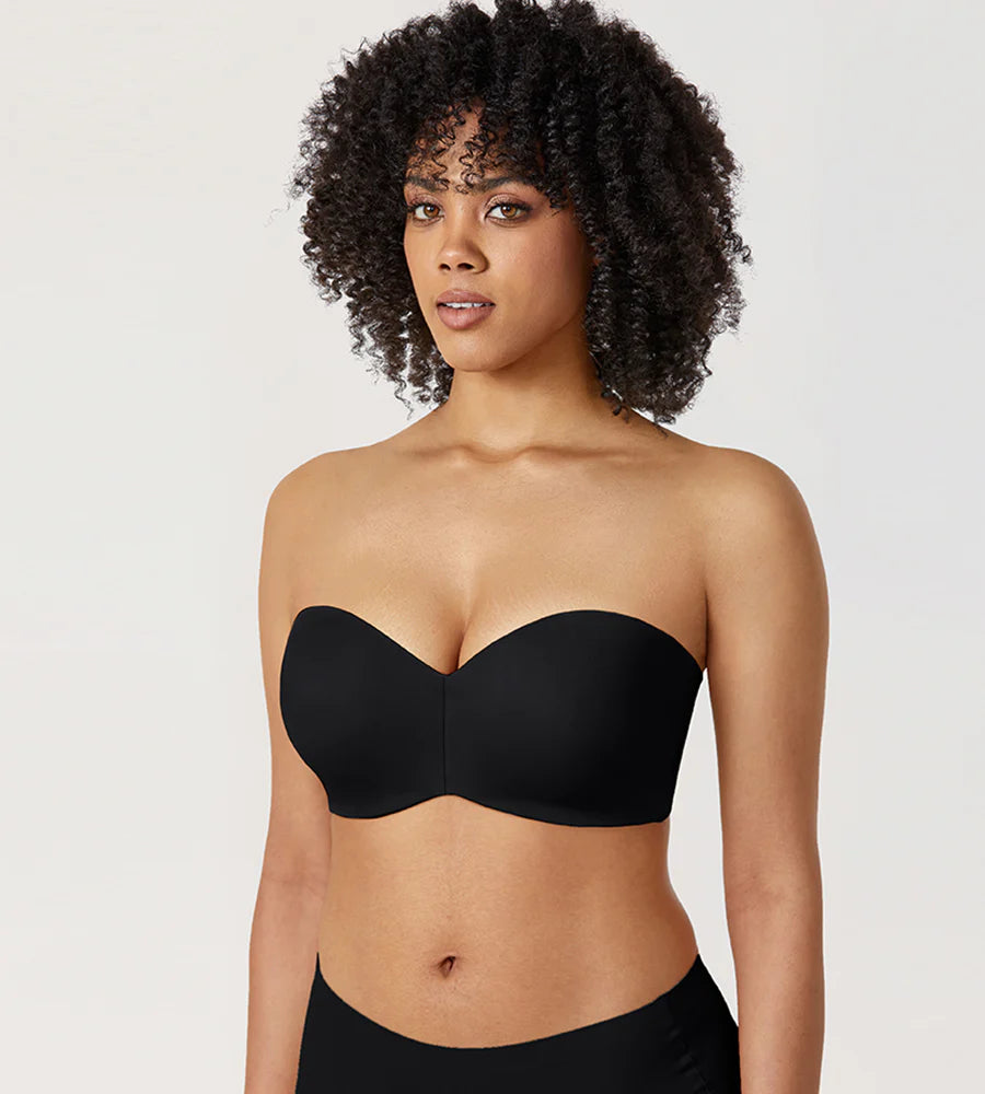 Nakans Full Support Non-Slip Convertible Bandeau Bra, Women's One Smooth U  Side & Strapless Multiway Underwire Bra (Color : Black, Size : 36/80F) :  : Clothing, Shoes & Accessories